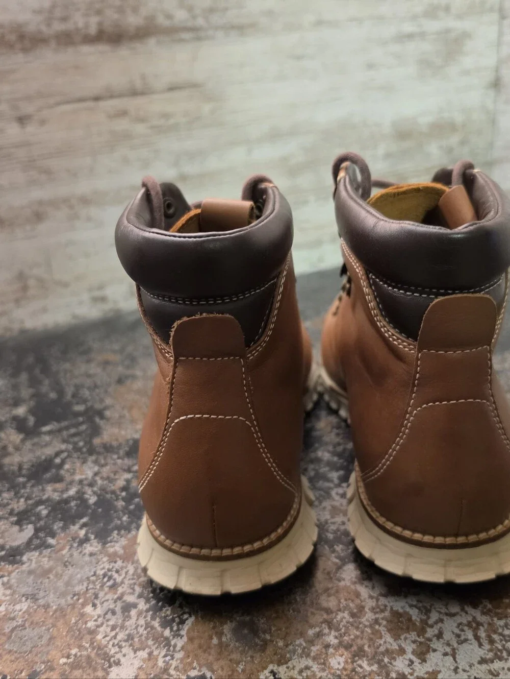 Mens Cole Haan Zerogrand Hiker Boots Sz 8.5 Used Brown Leather